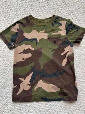 Polo by Ralph Lauren Boys Camo Pocket Tee - Green & Brown